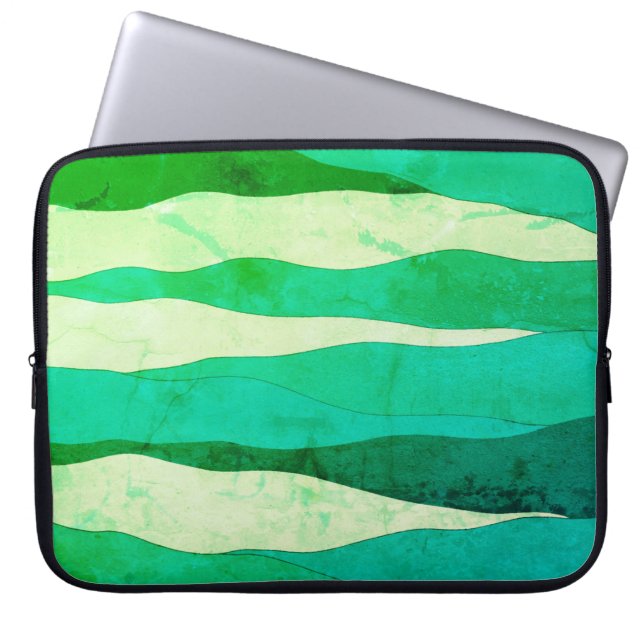 Vintage Ocean Green Laptop Sleeve (Front)