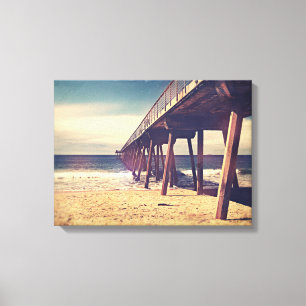 Vintage Ocean Pier Canvas Print