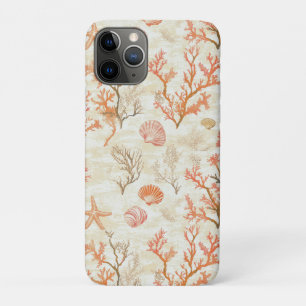 Vintage Ocean Shell Coral Starfish Beige Ivory Case-Mate iPhone Case