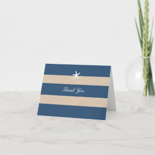 Vintage Ocean Stripes Thank You Card