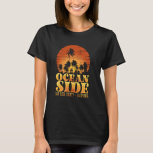 Vintage Oceanside San Diego Palm Trees Surf Vibes T-Shirt