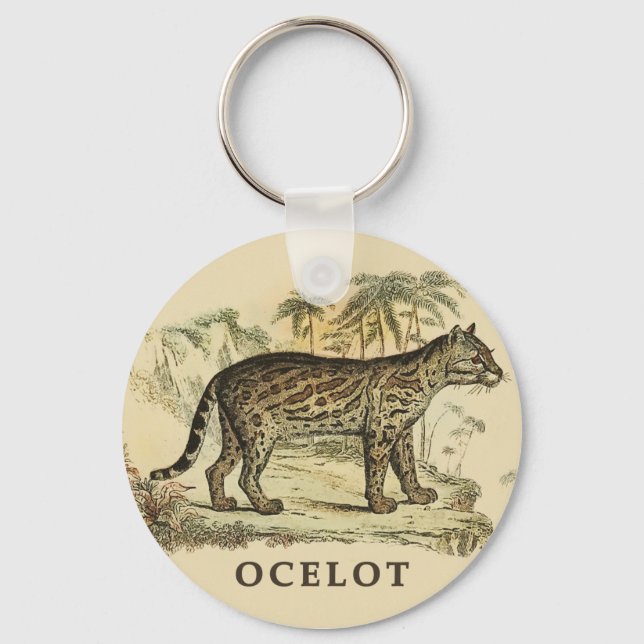 Vintage Ocelot Key Ring (Front)