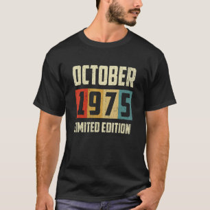 Vintage October 1975  47th Birthday Retro T-Shirt