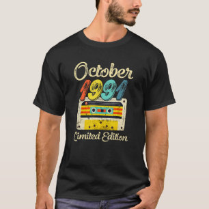 Vintage October 1991 31st Birthday Cassette T-Shirt