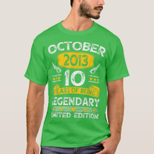 Vintage October 2013 10 Years Old Gifts 10th Birth T-Shirt