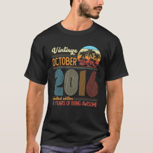 Vintage October 2016 6 Years Old 6Th Birthday Deco T-Shirt