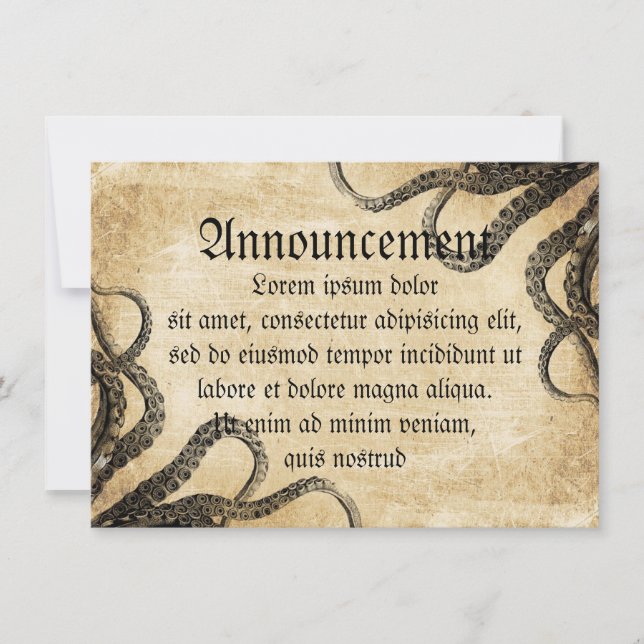 Vintage Octopus Announcement (Front)