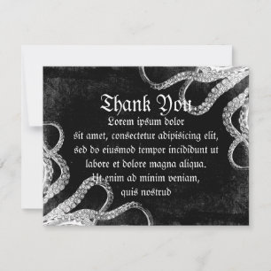 Vintage Octopus Dark Thank You Card