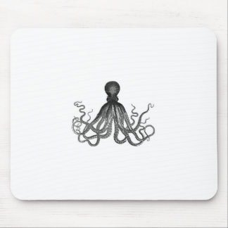 Vintage octopus engraving mouse pad