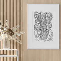 Vintage Octopus Illustration in Black and White