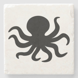Vintage Octopus Illustration Stone Coaster
