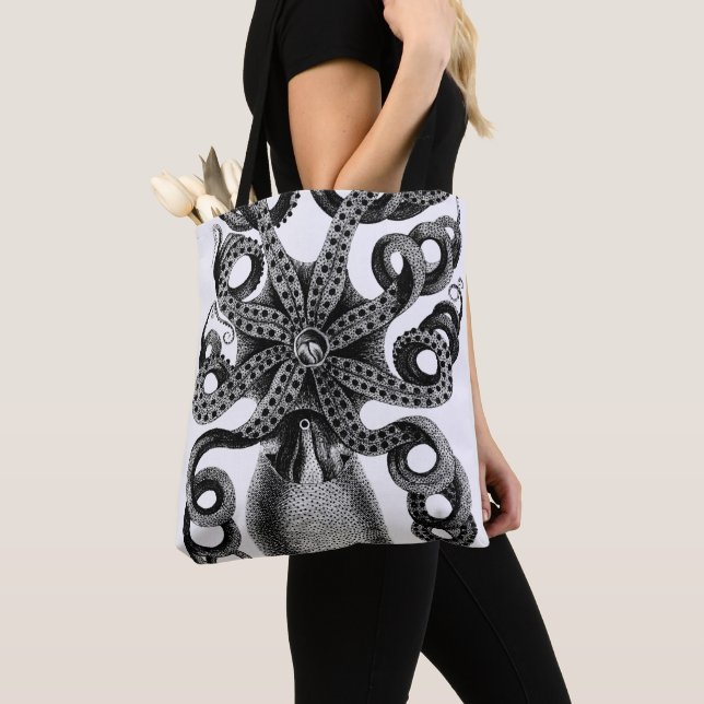 Vintage Octopus Illustration Tote Bag (Close Up)