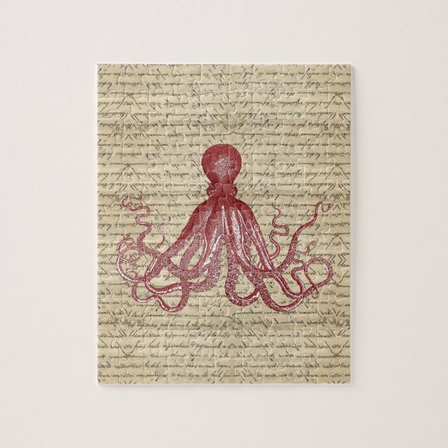 Vintage octopus jigsaw puzzle (Vertical)