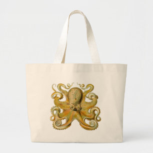 Vintage Octopus Large Tote Bag