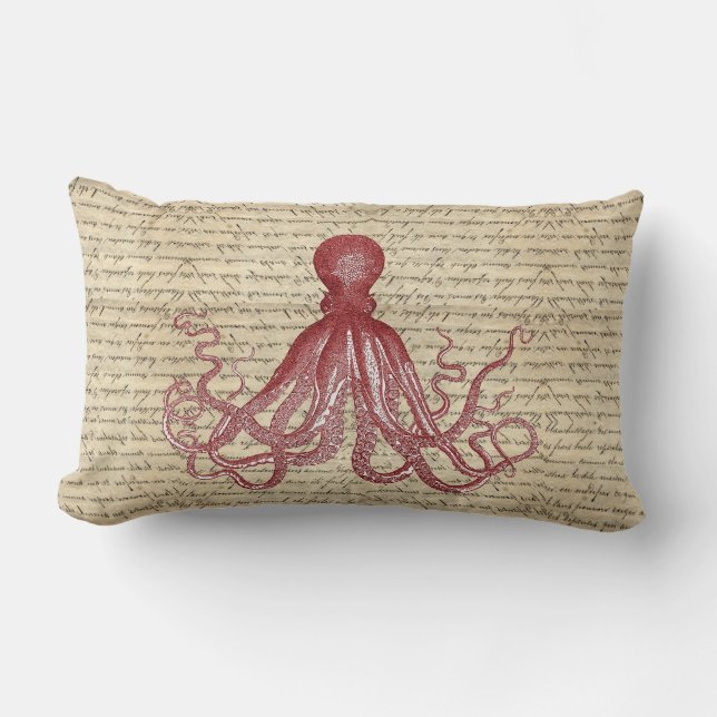Vintage octopus lumbar cushion (Front)