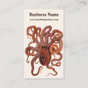 Vintage Octopus Macropus, Marine Aquatic Animals Business Card