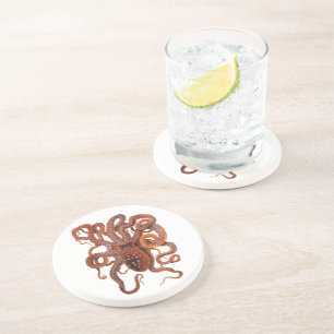 Vintage Octopus Macropus, Marine Aquatic Animals Coaster