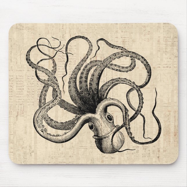 Vintage Octopus Mousepad (Front)