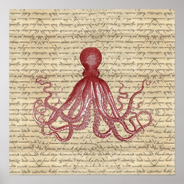 Vintage octopus poster (Front)