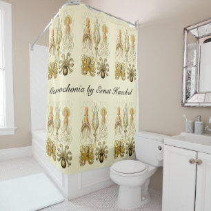 Vintage Octopus Squid Gamochonia by Ernst Haeckel Shower Curtain
