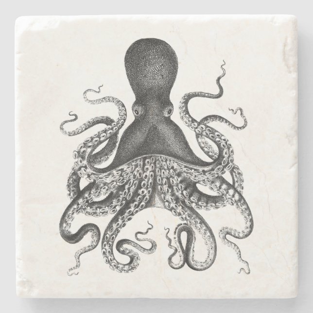 Vintage Octopus Stone Coaster (Front)