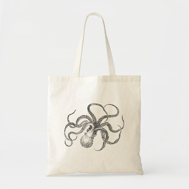 Vintage Octopus Template Tote Bag (Front)