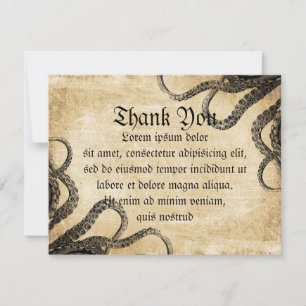 Vintage Octopus Thank You Card