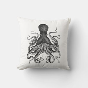 Vintage Octopus Throw Pillow