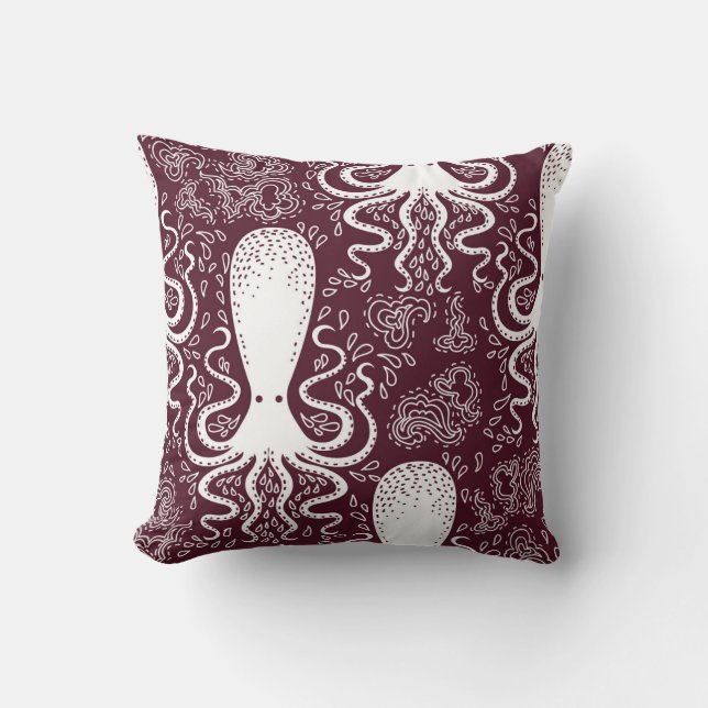 Vintage Octopus: Underwater Pattern Splendour Cushion (Front)