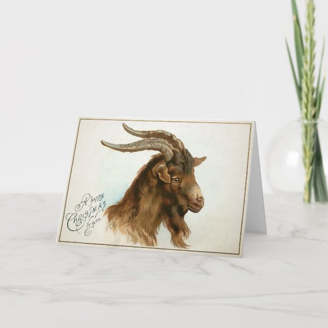 Vintage Odd Goat Holiday Card (Front)