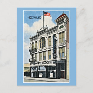 Vintage Oddfellows Hall, Denver, Co Postcard