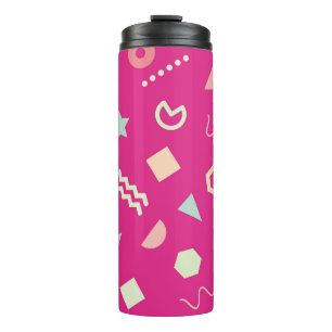 Vintage of seamless repeat pattern with Memphis on Thermal Tumbler