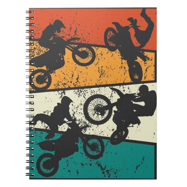 vintage Off Road Enduro motocross motorcycle Notebook (Front)