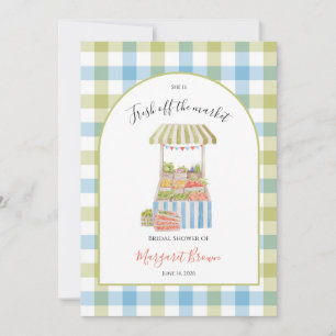 Vintage off the market Bridal Shower: green & blue Invitation
