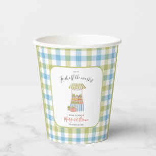 Vintage off the market Bridal Shower: green & blue Paper Cups