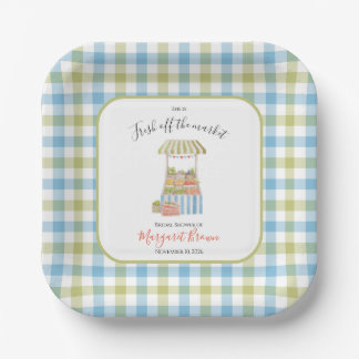 Vintage off the market Bridal Shower: green & blue Paper Plate
