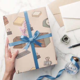 Vintage Office Desk Accessories Wrapping Paper