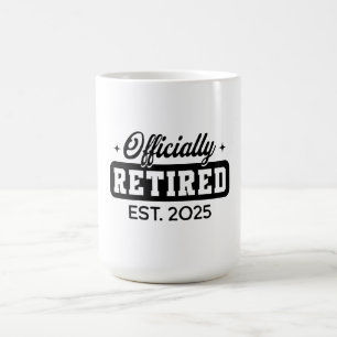 Vintage Officially Retired 2025 Funny Retirement Coffee Mug