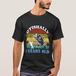 Vintage O'fishally 85 Years Old Funny Fishing Birt T-Shirt