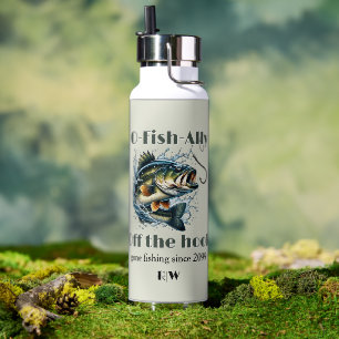 Vintage OFishAlly Retired Big Fish Off The Hook Water Bottle