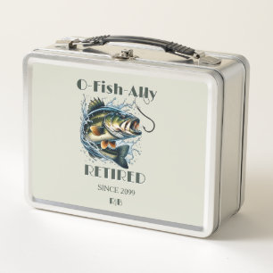Vintage OFishAlly Retired Big Fish Take The Bait Metal Lunch Box