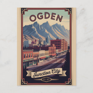 Vintage Ogden Utah Retro Travel Holiday Postcard