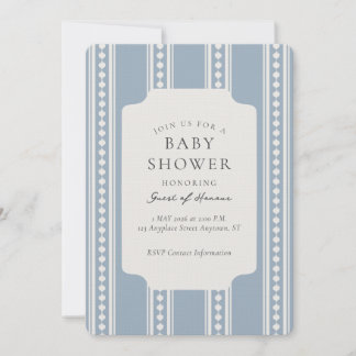 Vintage Ogee Stripe Geometric Baby Shower Invitation