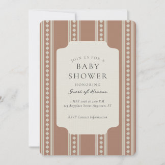 Vintage Ogee Stripe Geometric Baby Shower Invitation