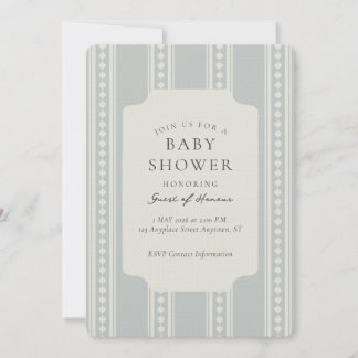 Vintage Ogee Stripe Geometric Baby Shower Invitation