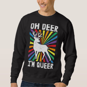 Vintage Oh Deer I'm Queer Rainbow Lgbt Pride Gay Sweatshirt