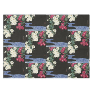 Vintage Ohara Koson Chrysanthemum Art Tablecloth