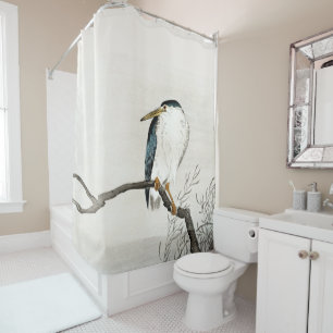 Vintage Ohara Koson Japanese Bird Quack Shower Curtain