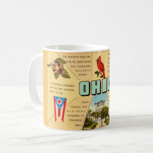 Vintage Ohio Facts Postcard Coffee Mug