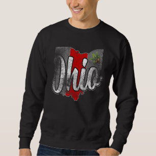 Vintage Ohio Text Ohioan State Map Women Men Retro Sweatshirt